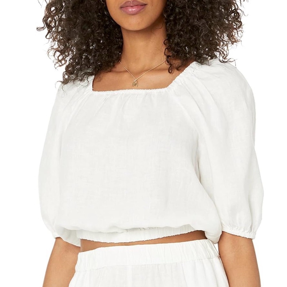 🌼5 for $30🌼 White Linen Off-Shoulder Top